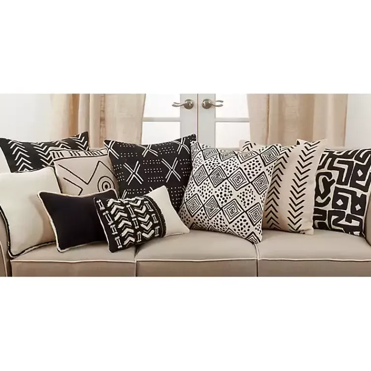 Pillows>Kirklands Home Black Mudcloth Cotton Throw Pillow