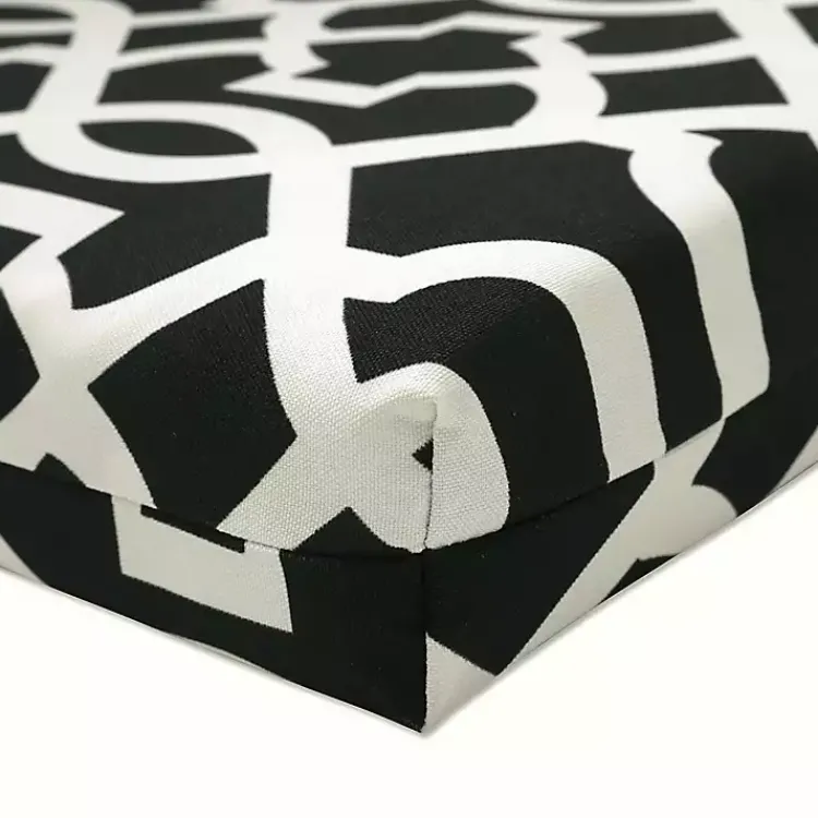 Kirklands Home Black New Geometric Outdoor Chaise Cushion Hot