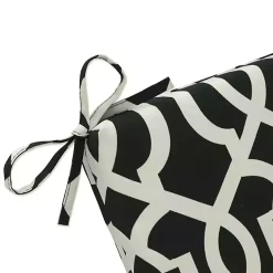 Kirklands Home Black New Geometric Outdoor Chaise Cushion Hot
