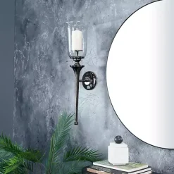 Sconces>Kirklands Home Black Nickel Bell Sconce