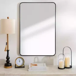 Kirklands Home Nouveau Linear Curved Corner Mirror Black Discount