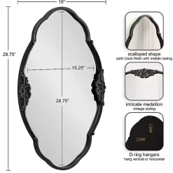 Kirklands Home Black Novella Baroque Wall Mirror Clearance