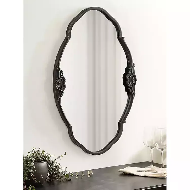 Kirklands Home Black Novella Baroque Wall Mirror Clearance