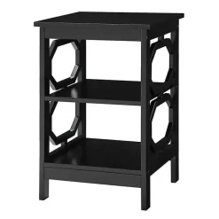 Kirklands Home Octagon 2-Shelf Accent Table Black Sale