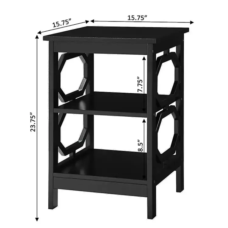 Kirklands Home Octagon 2-Shelf Accent Table Black Sale