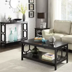 Kirklands Home Octagon 2-Shelf Accent Table Black Sale