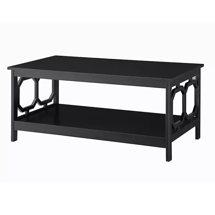 Kirklands Home Octagon Single Shelf Coffee Table Black