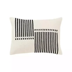 Pillows>Kirklands Home Offset Colorblock Stripe Throw Pillow Black