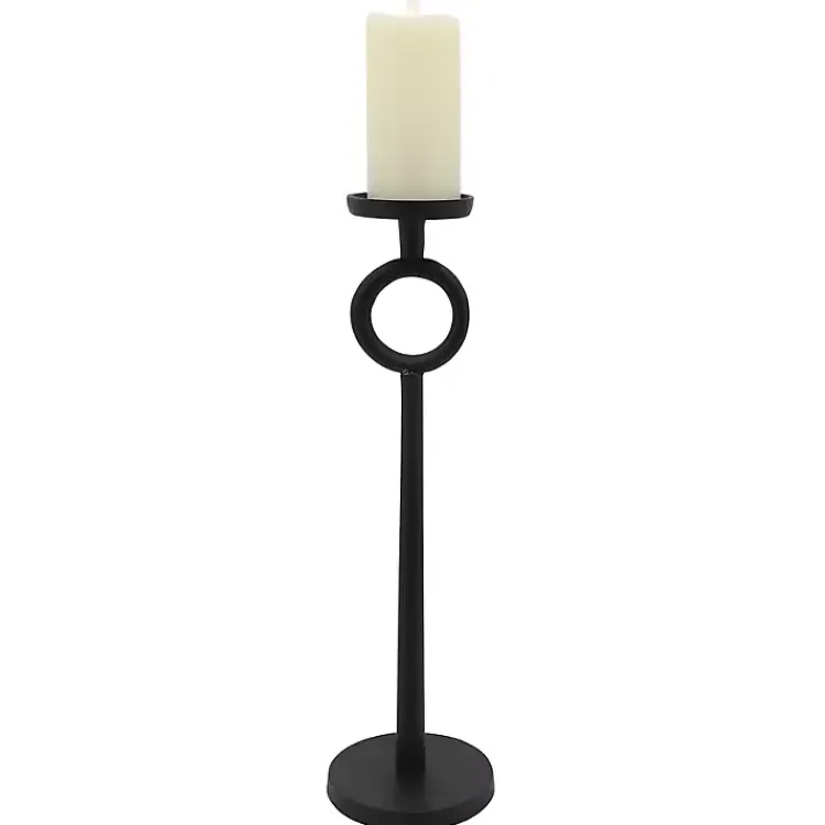 Candle Holders>Kirklands Home Open Circle Taper Candle Holder, 21 in. Black