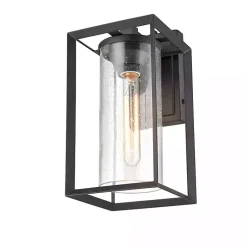 Kirklands Home Open Seeded Glass Outdoor Sconce Black Outlet