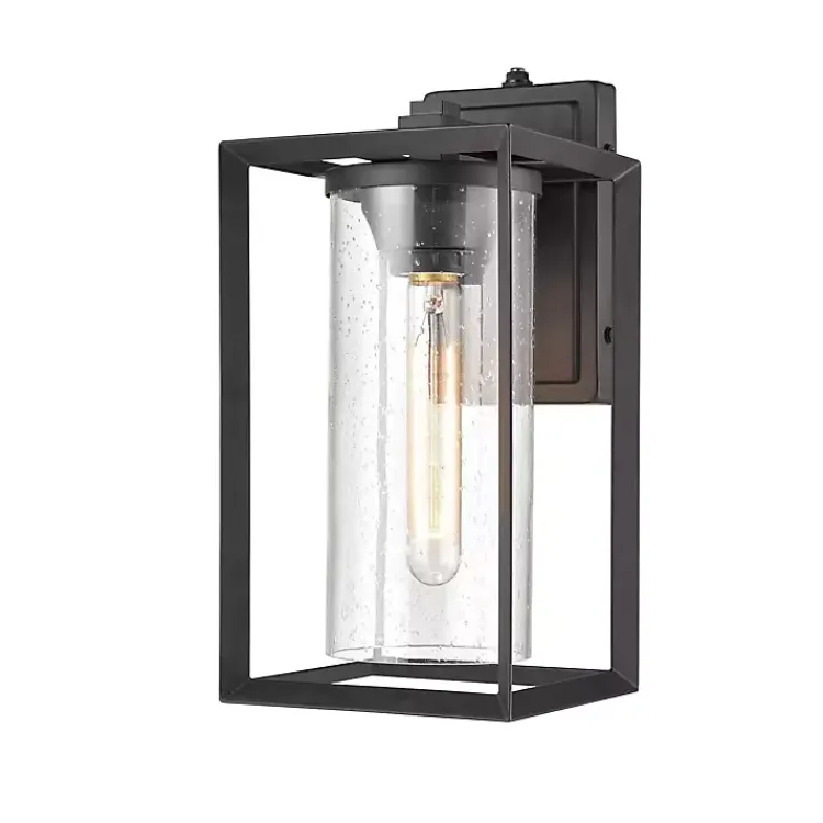 Kirklands Home Open Seeded Glass Outdoor Sconce Black Outlet
