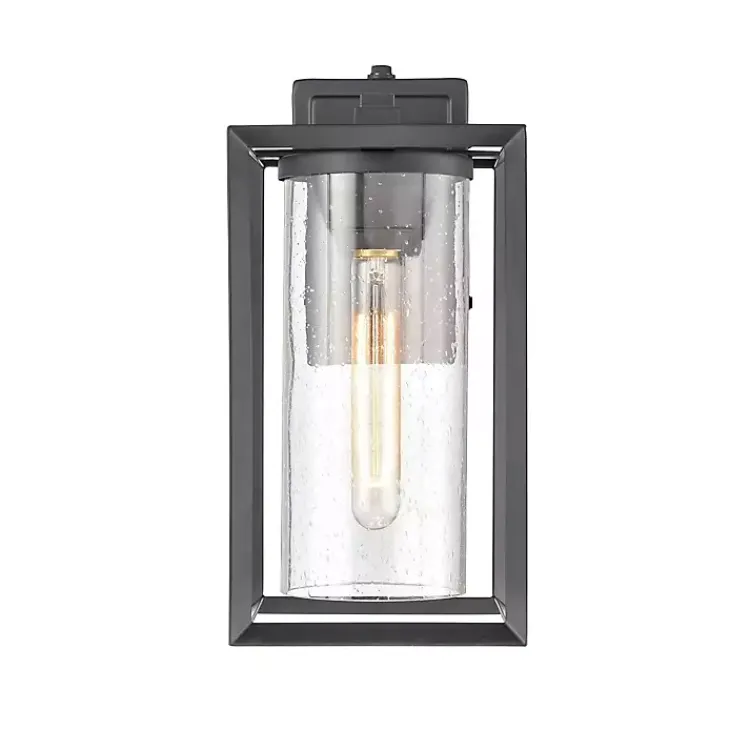 Kirklands Home Open Seeded Glass Outdoor Sconce Black Outlet