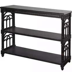 Kirklands Home Open Shelf Cathedral Ends Console Table Black Outlet