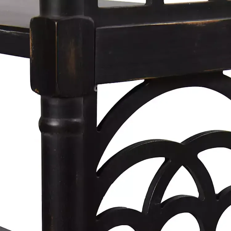 Kirklands Home Open Shelf Cathedral Ends Console Table Black Outlet