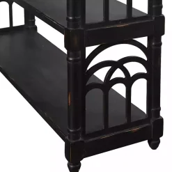 Kirklands Home Open Shelf Cathedral Ends Console Table Black Outlet