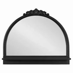 Kirklands Home Black Ornate Arch Wall Mirror with Shelf New