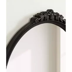 Kirklands Home Black Ornate Arch Wall Mirror with Shelf New