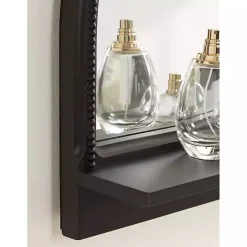 Kirklands Home Black Ornate Arch Wall Mirror with Shelf New