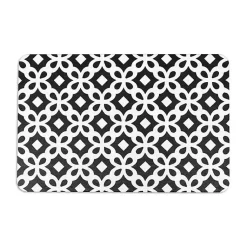 Kirklands Home Black Patterned Stone Bath Mat Hot