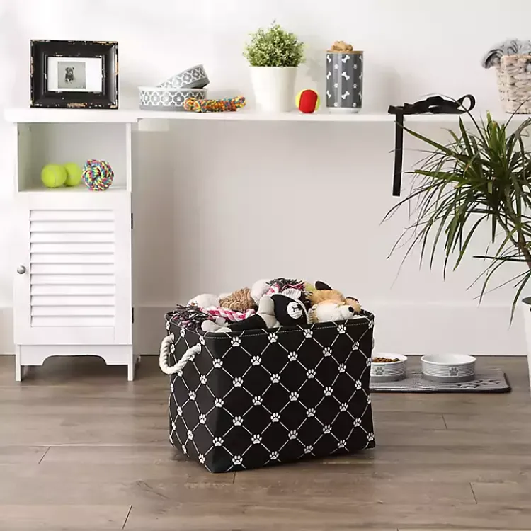 Baskets & Boxes>Kirklands Home Paw Trellis Rectangle Basket, 16 in. Black