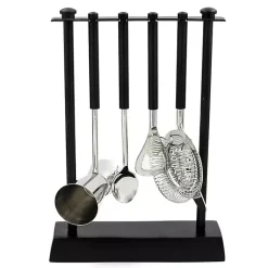 Kirklands Home 4-pc. Bar Tool Set with Stand Black Clearance