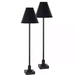 Kirklands Home Pillar Buffet Lamps, Set of 2 Black Clearance