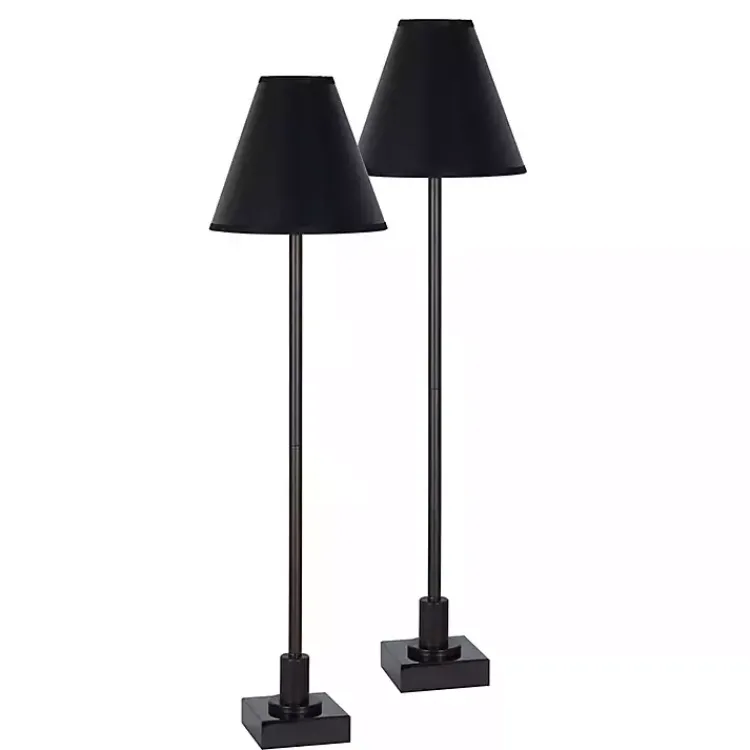 Kirklands Home Pillar Buffet Lamps, Set of 2 Black Clearance
