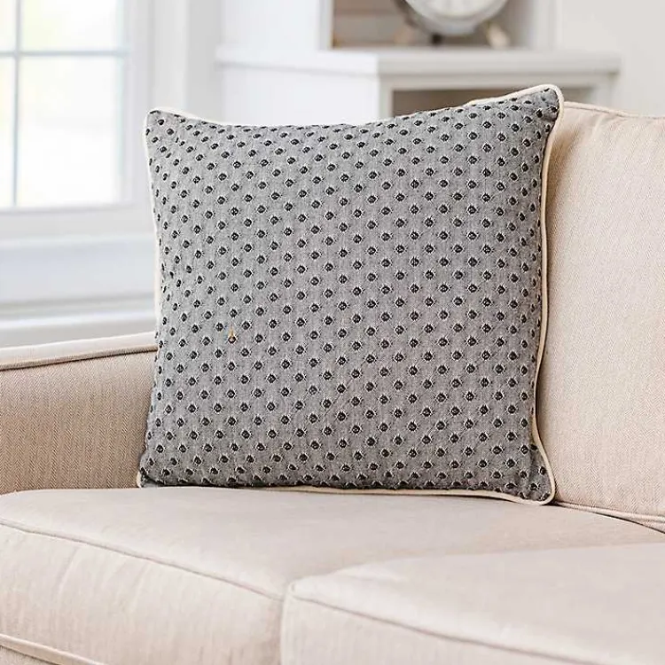 Pillows>Kirklands Home Black Pin Point Pillow Gray