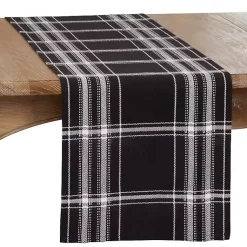 Kirklands Home Plaid Cotton Table Runner, 72 in. Black Sale