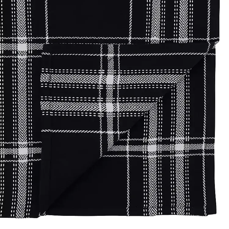 Kirklands Home Plaid Cotton Table Runner, 72 in. Black Sale