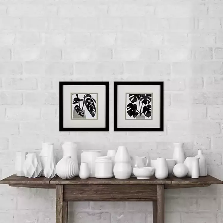 Kirklands Home Black Plantling I Framed Art Prints, Set of 2