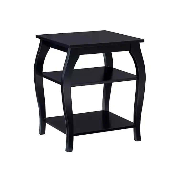 Kirklands Home Prismatic Wood Accent Table Black New