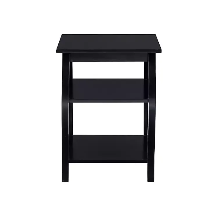 Kirklands Home Prismatic Wood Accent Table Black New