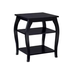 Kirklands Home Prismatic Wood Accent Table Black New