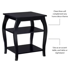 Kirklands Home Prismatic Wood Accent Table Black New
