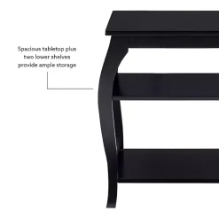 Kirklands Home Prismatic Wood Accent Table Black New