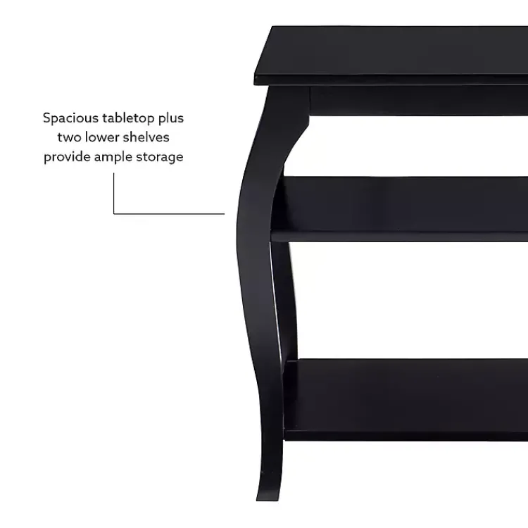 Kirklands Home Prismatic Wood Accent Table Black New
