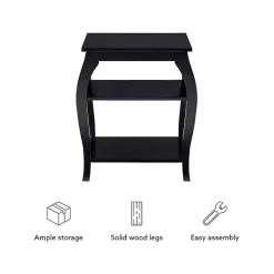 Kirklands Home Prismatic Wood Accent Table Black New