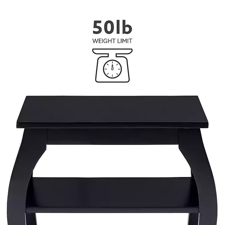 Kirklands Home Prismatic Wood Accent Table Black New