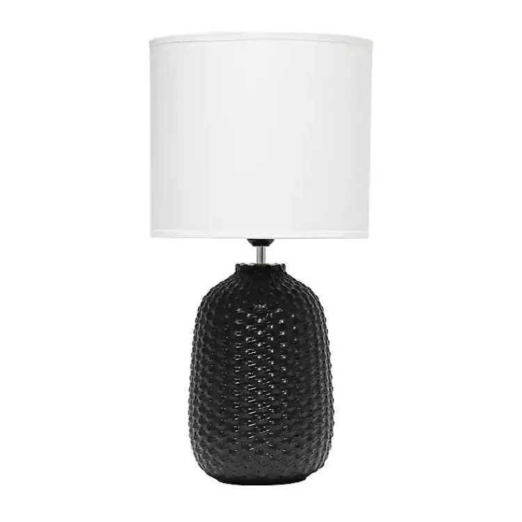 Kirklands Home Purled Ceramic Table Lamp Black New
