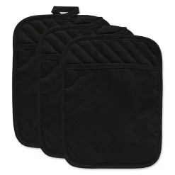 Kirklands Home Quilted 3-pc. Potholder Set Black Clearance