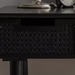 Kirklands Home Rattan Ryker Desk Black