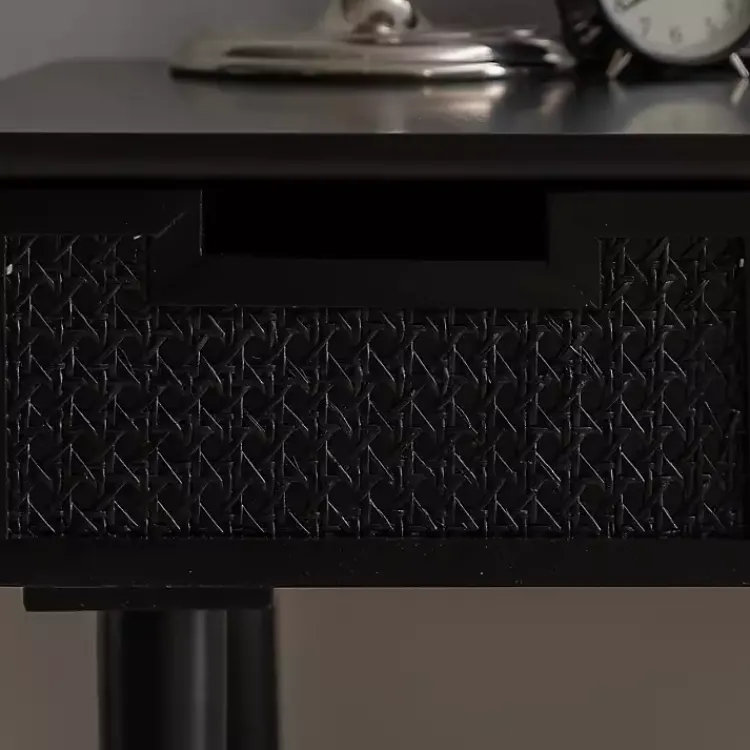 Kirklands Home Rattan Ryker Desk Black
