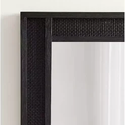 Kirklands Home Rattan Textured Rectangle Wall Mirror Black Discount