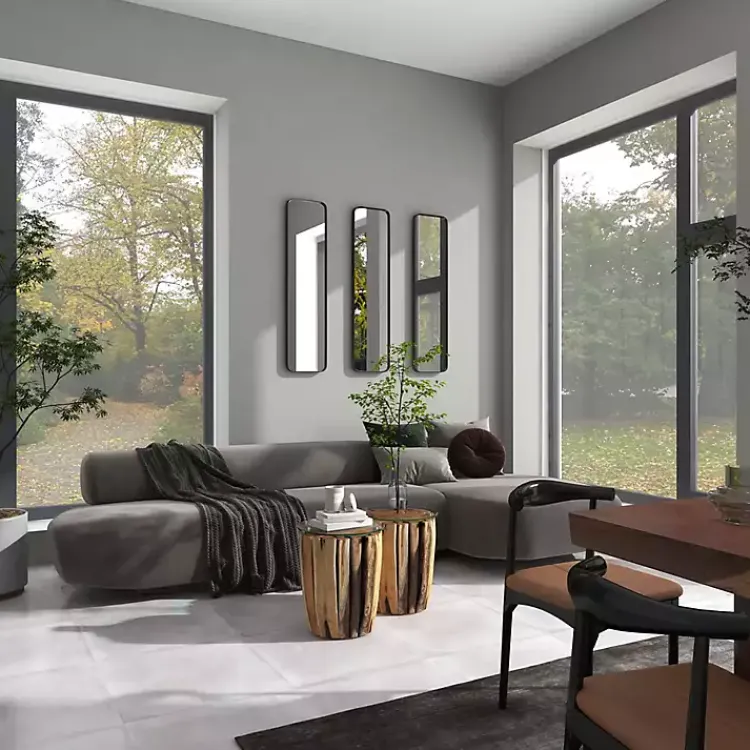 Kirklands Home Rectangle Beveled Wall Mirror Black New