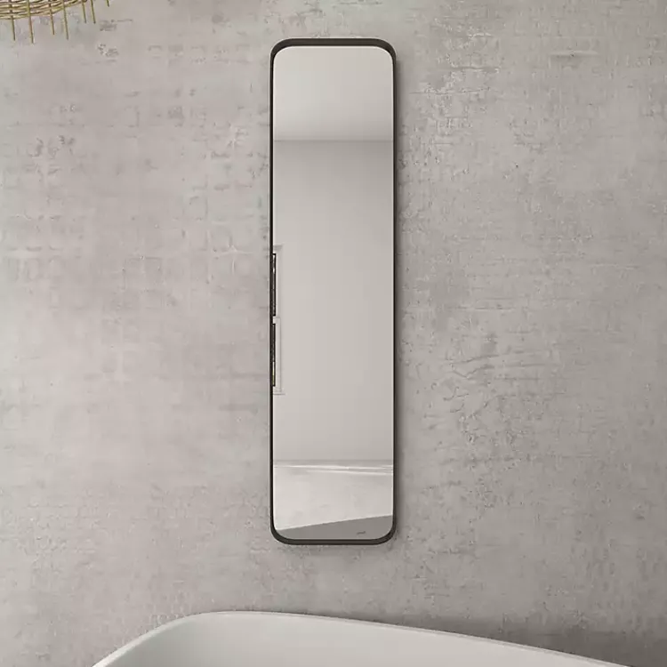 Kirklands Home Rectangle Beveled Wall Mirror Black New