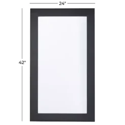 Kirklands Home Black Rectangular Wood Wall Mirror, 24x42 in. Online