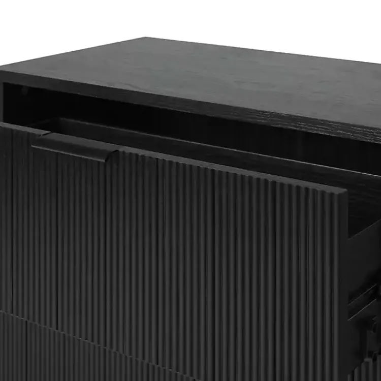 Kirklands Home Reeded 3-Drawer Dresser Black Outlet