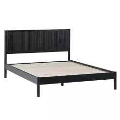 Kirklands Home Reeded Headboard Queen Bed Black Clearance