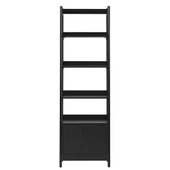 Kirklands Home Reeded Wood Holmes Narrow Bookcase Black Clearance